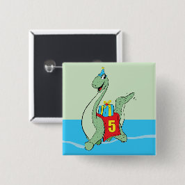 Junge, 5. Geburtstag Dinosaurier Button