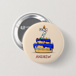 Junge 7. Geburtstag, 7. Geburtstag auf Sweet Blue Button