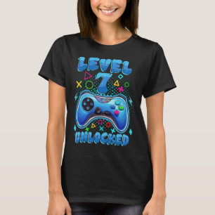 Junge 7. Geburtstagsstufe 7 Entsperrte Video Gamer T-Shirt