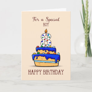 Junge 8. Geburtstag, 8. Geburtstag auf Sweet Blue Karte