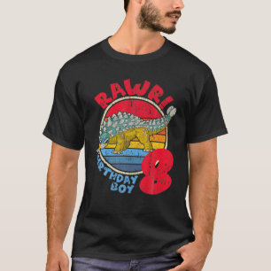 Junge 8. Geburtstag ich Rawr! Ankylosaurus I Famil T-Shirt