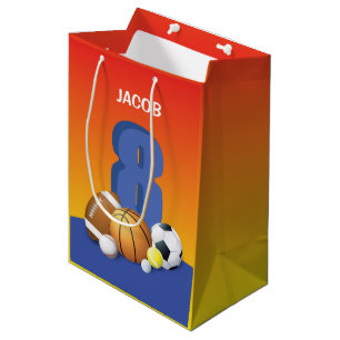 Junge 8. Geburtstag Sportbälle Mittlere Geschenktüte