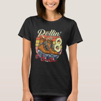 Junge 8th Bday Outfit 8 Jahre Altes Mädchen rollt T-Shirt