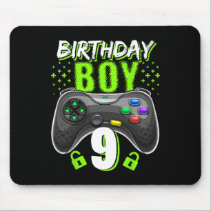Junge 9 Videospiel-Controller Gamer 9. Geburtstag Mousepad