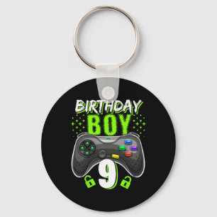 Junge 9 Videospiel-Controller Gamer 9. Geburtstag Schlüsselanhänger