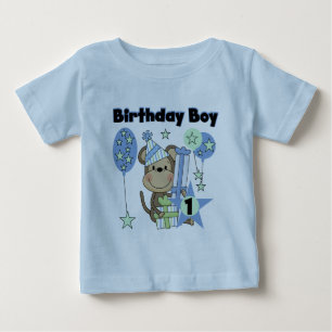 Junge Affe mit Geschenken 1. Geburtstag Baby T-shirt