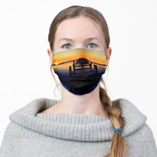Junge Angeln auf Pier Mund-Nasen-Maske Aus Stoff