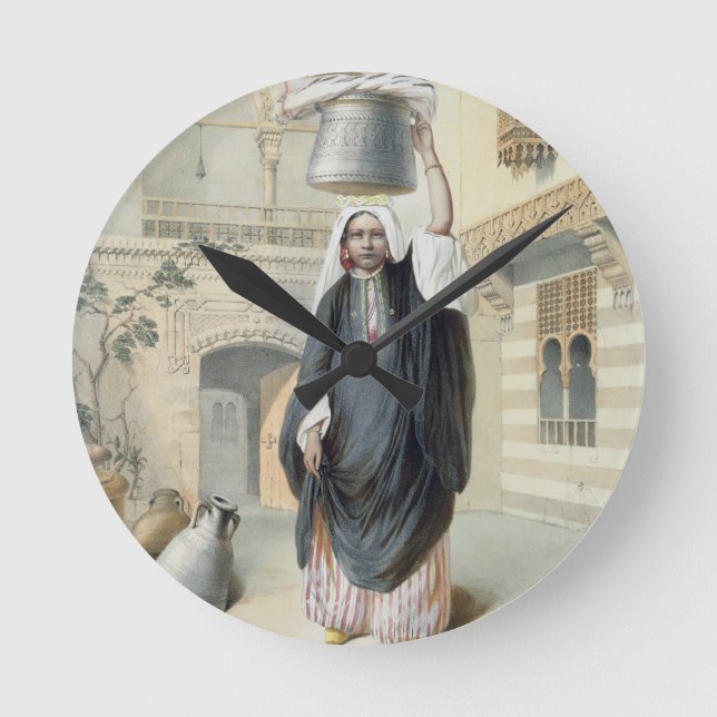 Junge arabische Mädchen kehren aus dem Hammam in K Runde Wanduhr (Vorderseite)