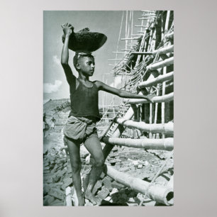 Junge Arbeiter in Pakistan in den 50er Jahren Poster