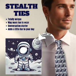 Junge Astronauten auf dem Mond Navy Blue Neck Tie Krawatte