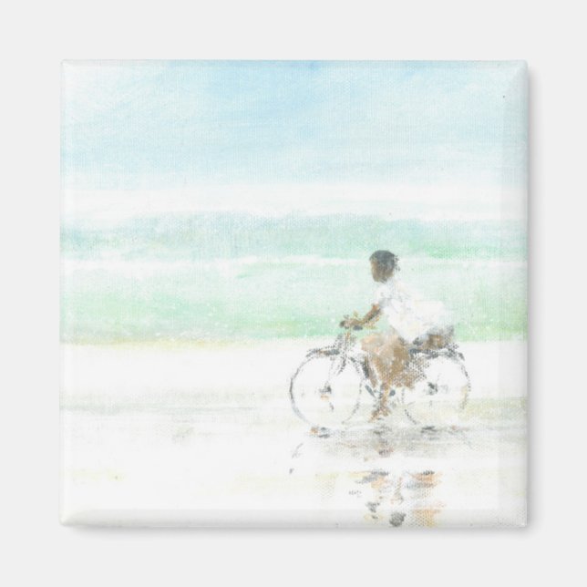 Junge auf dem Fahrrad Magnet (Vorne)