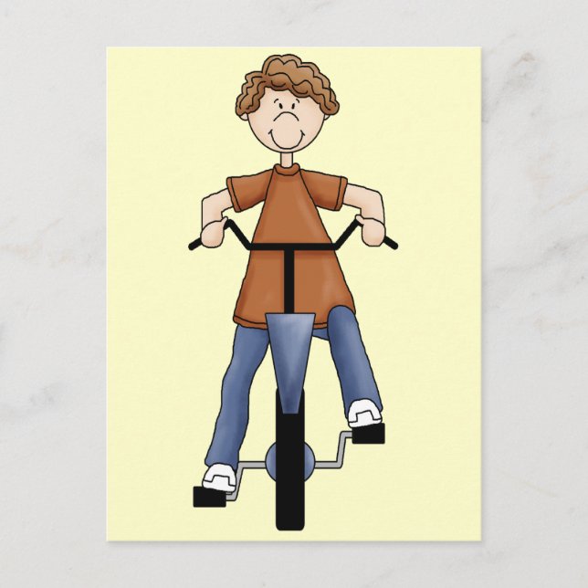 Junge auf dem Fahrrad Postkarte (Vorderseite)