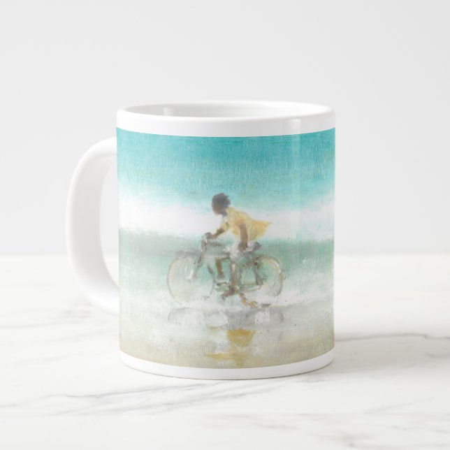 Junge auf Fahrrad 3 Jumbo-Tasse (Vorderseite Links)