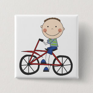 Junge auf Fahrrad-T-Shirts und Geschenken Button