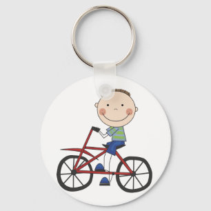 Junge auf Fahrrad-T-Shirts und Geschenken Schlüsselanhänger