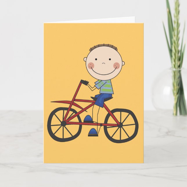 Junge auf Fahrrad Tshirts und Geschenke Karte (Vorderseite)