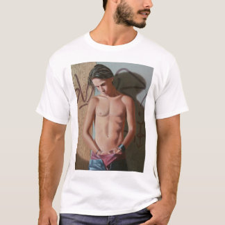 Junge auf seinen Selbst T-Shirt