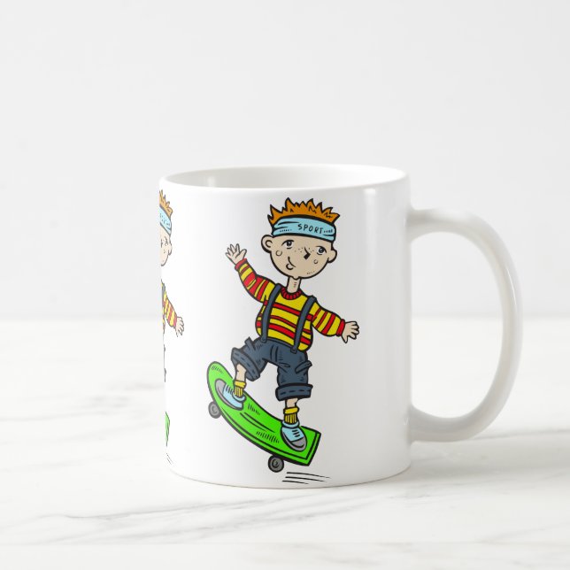 Junge auf Skateboard Kaffeetasse (Rechts)