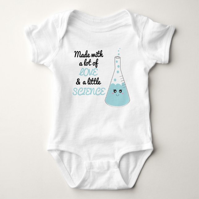 Junge aus Liebe und Science Beaker Niedlich blau Baby Strampler (Vorderseite)