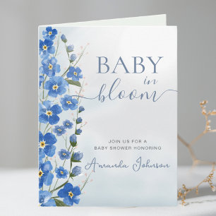Junge Baby in Bloom Blue Floral Dusche Einladung