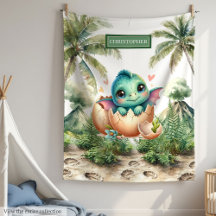 Junge Babydusche Blanket Niedliche Dino Hatching b