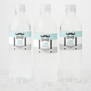 Junge Babydusche kleine Mann Schnurrbart Minze gra