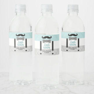 Junge Babydusche kleine Mann Schnurrbart Minze gra
