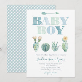 Junge Babydusche Party mit Aquarell Einladung