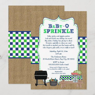 JUNGE BabyQ besprühen, GRILLEN Baby-Dusche, BABY Q Einladung