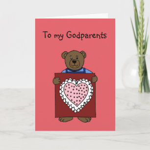 Junge Bär, der Valentinstag für Patenschaftskarte Feiertagskarte