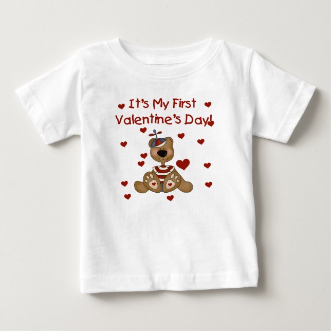 Junge Bären 1. Valentinstag Baby T-shirt (Vorderseite)