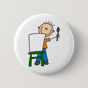 Junge beim Malen Button