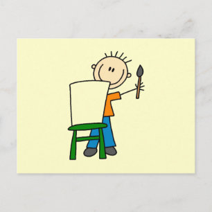 Junge beim Malen Postkarte