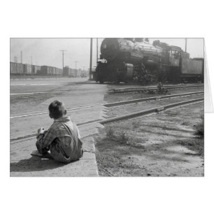 Junge beobachtet Züge, 1939