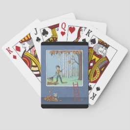 Junge Blätter, die Karten spielen Spielkarten
