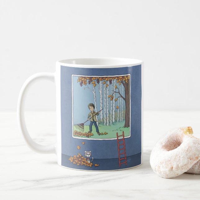 Junge Blätter Kaffee Tasse (Mit Donut)