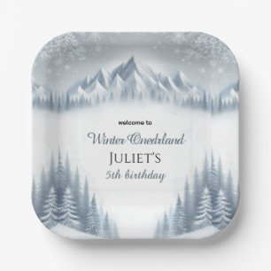 Junge blauer Schnee Winter Onederland 13. Geburtst Pappteller