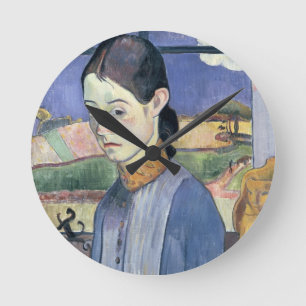 Junge Bretagne, 1889 (Öl auf Leinwand) Runde Wanduhr