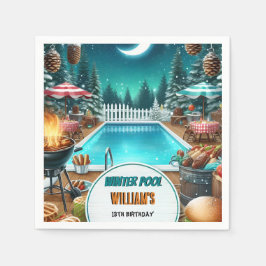 Junge bruh Barbeque Winter Pool Party 13. Geburtst Serviette