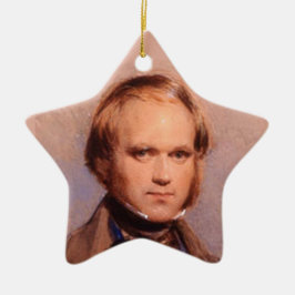 Junge Charles Darwin-Porträt-Stern-Verzierung Keramik Ornament