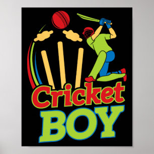 Junge Cricket-Spieler-Design für Athleten - Cricke Poster