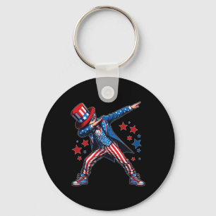 Junge Dabbing 4. Juli American Flag USA Jungs Kind Schlüsselanhänger
