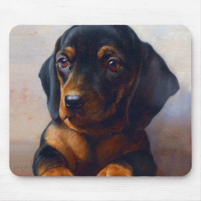 Junge Dackel von Carl Reichert Mousepad (Vorne)