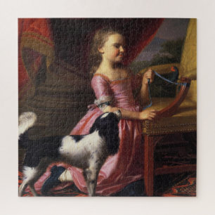 Junge Dame mit einem Vogel und Hund (Singleton Cop
