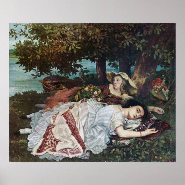 Junge Damen am Seine-Ufer (Sommer) Poster (Vorne)