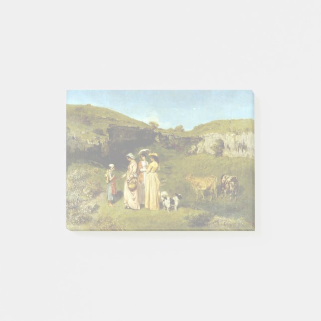 Junge Damen Gustave Courbets des Dorfs Post-it Klebezettel (Vorderseite)
