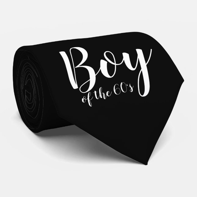 Junge der 60er Jahre Typografie Schwarz-weiß Krawatte (Gerollt)