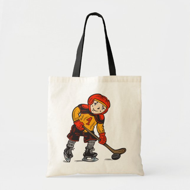 Junge, der Hockey spielt Tragetasche (Vorne)