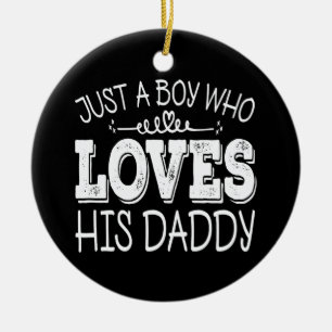 Junge, der seinen Daddy liebt, Coole Kids Geburtst Keramik Ornament