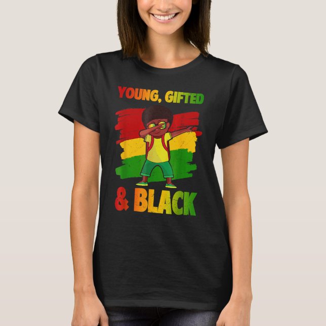 Junge Ed & Black History Monat Kinder Niedliches D T-Shirt (Vorderseite)